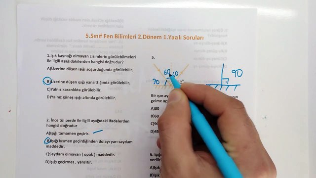 5.Sınıf Fen Bilimleri 2. Dönem 1. Yazılı Soruları ve Çözümü 2019 #CkmkAkademi #Eğitim