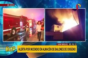 San Miguel:  alerta por incendio en almacén de balones de oxígeno