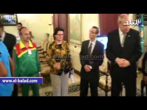 صدى البلد | محافظ المنيا يكرم الطلاب الفائزين بالمارثون الرياضي