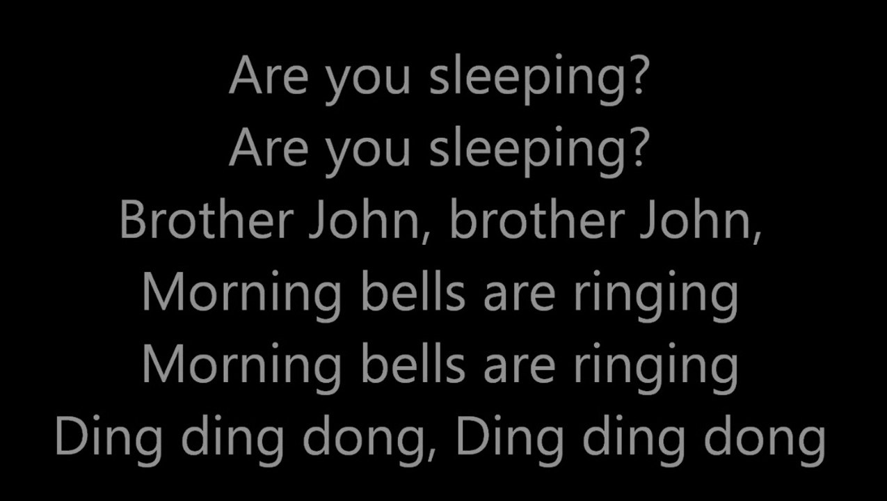 Are You Sleeping? English Nuresery Rhyme