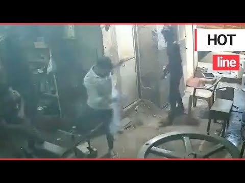 Moment worker's phone explodes in his pocket leaving him with burns | SWNS TV