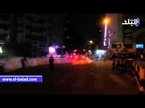 صدى البلد | الامن يطلق الغاز على المتظاهرين بوسط القاهرة