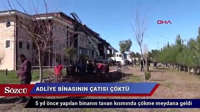 Şanlıurfa’da ilçe adliye binasının çatısı çöktü