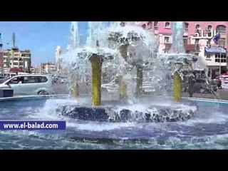 صدى البلد |  نافورة ميدان الدهار بالغردقه لاتعمل إلا فى الزيارات الرسمية