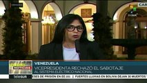 Vicepresidenta venezolana rechaza sabotaje al sistema eléctrico