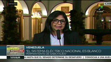 Rodríguez: El sistema eléctrico es blanco permanente de ataques
