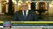 Ministro Jorge Rodríguez denuncia sabotaje eléctrico en Venezuela