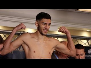 HAMZAH SHEERAZ v ROD DOUGLAS JNR **OFFICIAL** HEAD-TO-HEAD @ WEIGH-IN / ROYAL ALBERT HALL SHOW