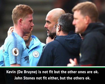 Guardiola rules 'unfit' De Bruyne out of Watford clash