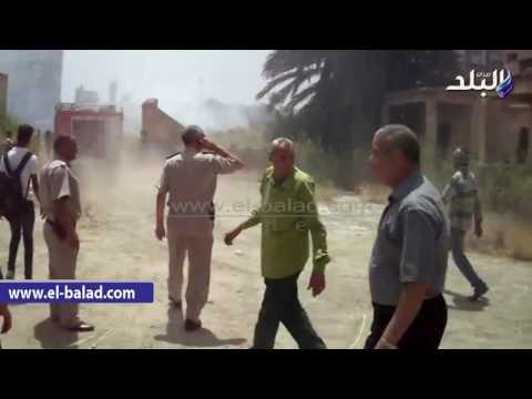 صدى البلد | تفحم غرفة ارشيف المرضى وخزانات المياة بمستشفى مبرة المحلة