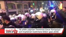 İstiklal Caddesi'nde polis yürüyüş yapmak isteyen kadınlara müdahale etti