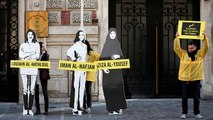 Action d'Amnesty International à Paris, pour trois militantes saoudiennes