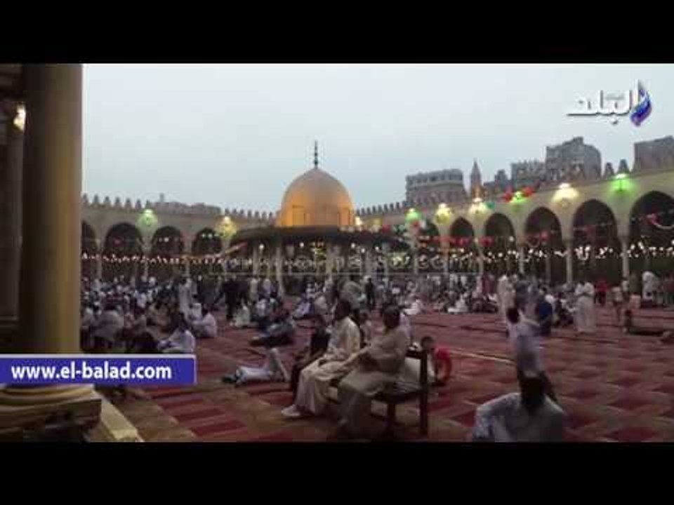 صدى البلد | .بدء تكبيرات صلاه العيد من مسجد عمرو بن العاص بحى مصر القديمة