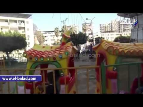 صدى البلد | إقبال المواطنين على الملاهى فى العيد بالدقهلية