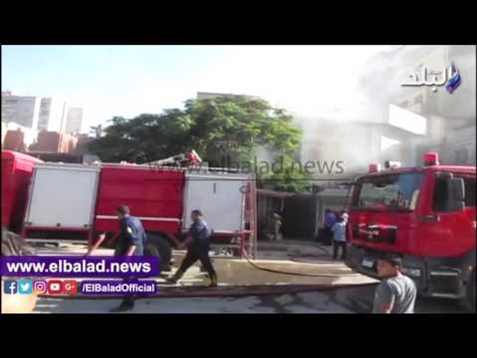 صدى البلد | حريق في محل تجاري بالقرب من بنك التنمية بالفيوم