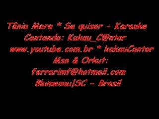 Tania Mara - Se quiser - Karaoke