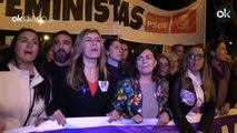 La Seguridad del PSOE impide a Okdiario grabar a begoña y las ministras de Sanchez