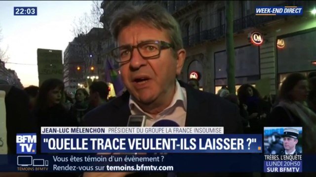 Violences policières: pour Jean-Luc Mélenchon, Christophe Castaner va laisser une trace de sang