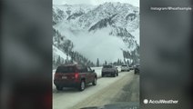 Avalanche heads towards busy highway in Colorado