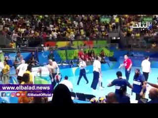 صدى البلد |  احتفالات لاعبى المنتخب بعد التتويج بالميدالية البرونزوية فى البارالمبية‎