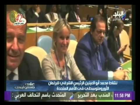 شاهد ما قام به محمد أبوالعينين الرئيس الشرفي للبرلمان الأورومتوسطي في الأمم المتحدة | صدى البلد