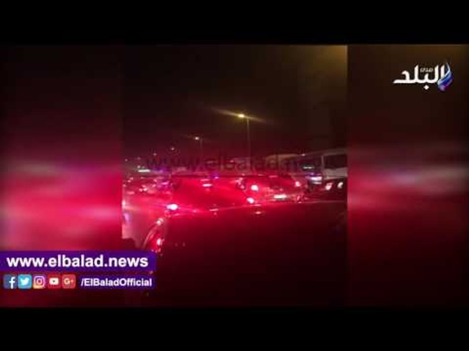 صدى البلد | تكدس مروري أعلى الطريق الدائري لانقلاب سيارة نقل ولا إصابات