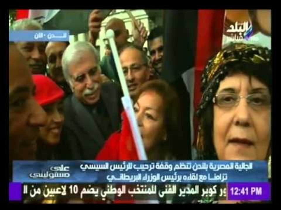 مظاهرة ترحيب للرئيس عبد الفتاح السيسي أمام مقر الحكومة البريطانية