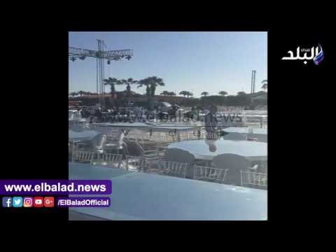 صدى البلد | نرصد تجهيزات المسرح الخاص بالفقرة الفنية فى إحتفالية البرلمان بشرم الشيخ
