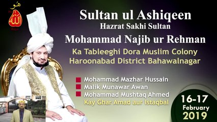 Sultan ul Ashiqeen ka Tableeghi Dora Muslim Colony Haroonabad District Bahawalnagar