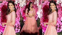 Kriti Sanon looks dazzle in Flamingo Pink lehenga at Akash Ambani's Reception |FilmiBeat