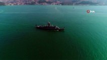 Mavi Vatan tatbikatına katılan savaş gemileri, İstanbul Boğazı'nda