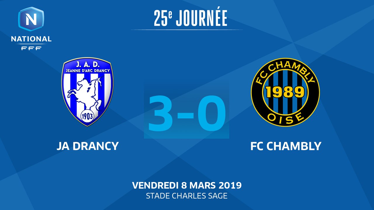 J25 : JA Drancy - FC Chambly (3-0), le résumé