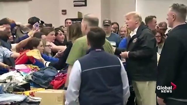 Donald Trump Signs Bible After Alabama Tornadoes