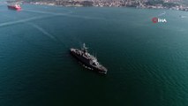 Mavi Vatan tatbikatına katılan savaş gemileri, İstanbul Boğazı'nda