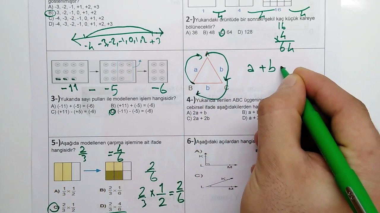 6.Sınıf MATEMATİK  2. Dönem 1. Yazılı Soruları ve Çözümü 2019 #CkmkAkademi #Eğitim