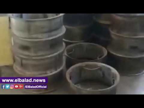 صدى البلد |ضبط مصنع لإعادة تشغيل إطارات السيارات المستعملة فى الشرقية