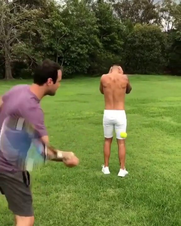 Lol !! Guys are having fun with spears on the body