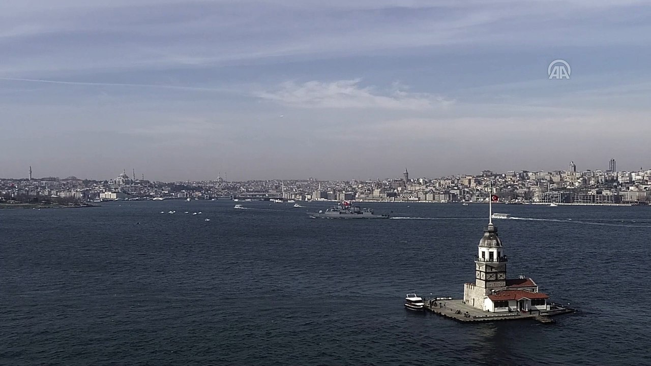 DRONE - Mavi Vatan 2019 Tatbikatı'nı tamamlayan gemiler, İstanbul Boğazı'ndan geçti - İSTANBUL