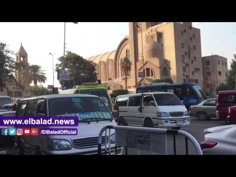 صدى البلد | هدوء محيط الكاتدرائية بعد الجنازة الشعبية لضحايا تفجير الكنيسة.