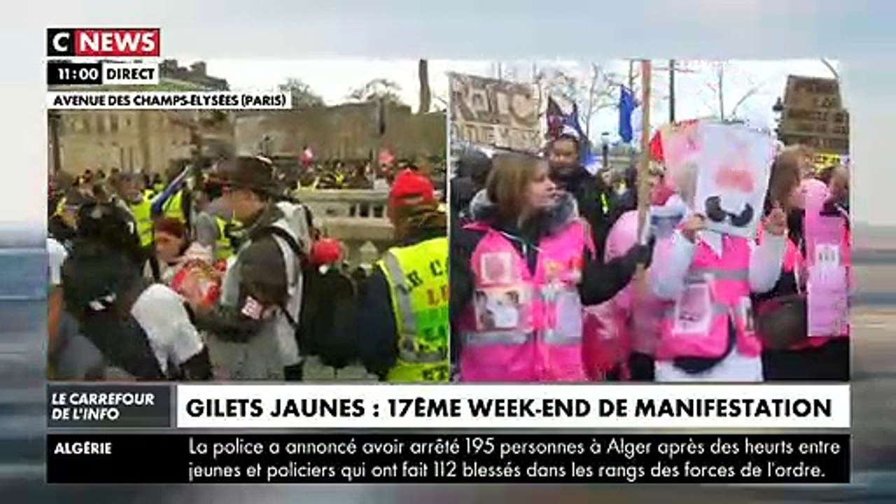 Mobilisation des Gilets Jaunes pour l'Acte 17 à Paris - Samedi 9 mars