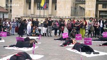 Colombian women stage performance on International Women's Day