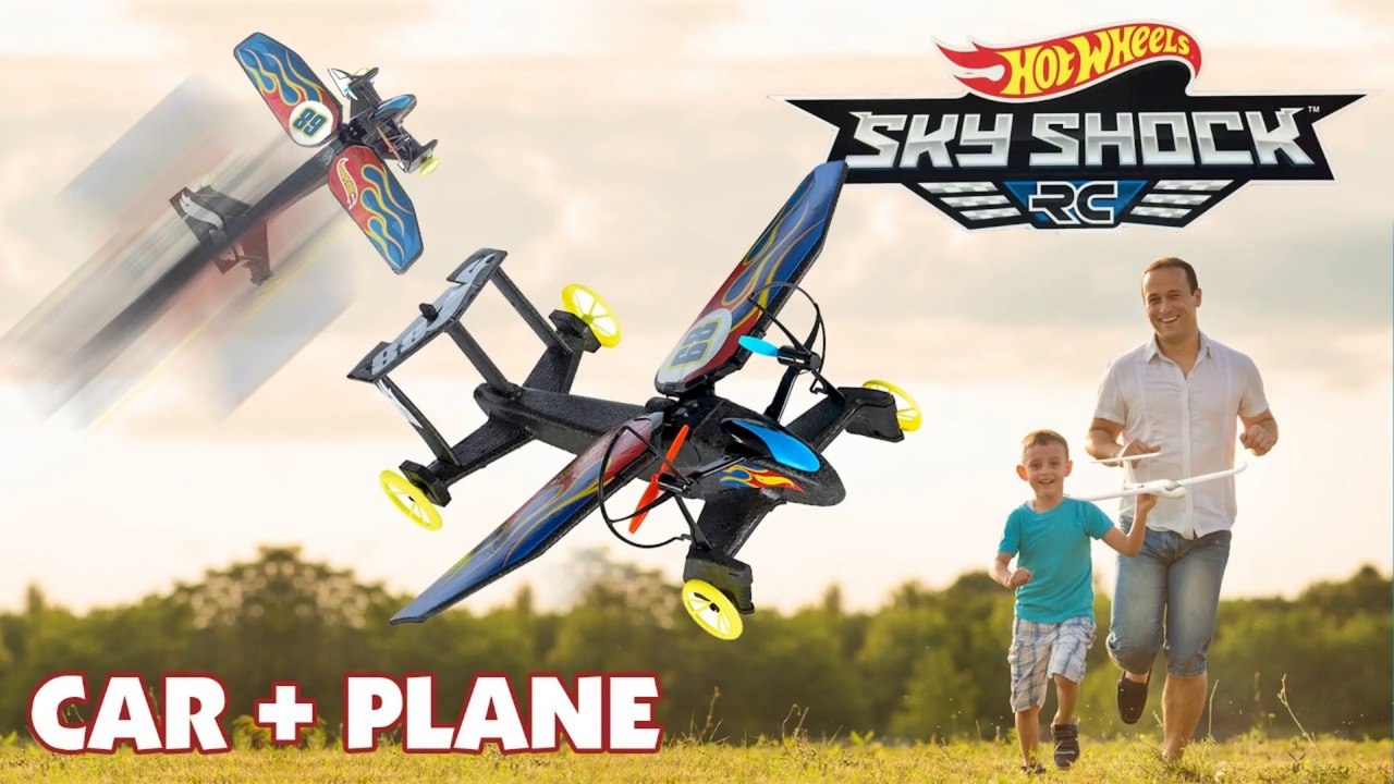 Hot Wheels Sky Shock Transforming RC Racing Car Plane Flying Toy Funny FAIL || Keith's Toy Box