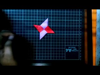 【折り紙】How to make a throwing star.  手裏剣