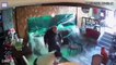 فيديو: حوض أسماك ينفجر فجأة داخل مقهى ويترك رجال غارقين في الماء