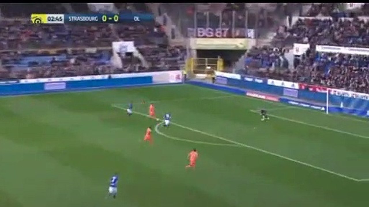 Dembele super goal Strasbourg vs Lyon 0-1