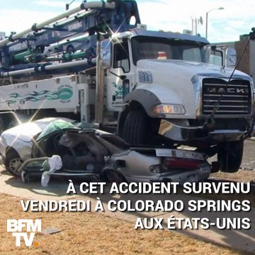 Sa voiture se fait écraser par un camion dans une collision mais il survit