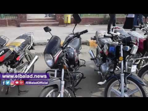 صدى البلد | ضبط 100 دراجة بخارية و20 توك توك مخالفا في حملة بالجيزة
