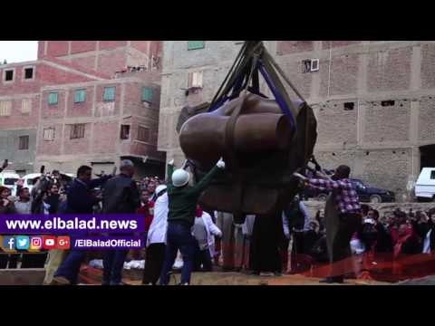 صدى البلد | انتشال تمثال المطرية بأياد وخبرات مصرية