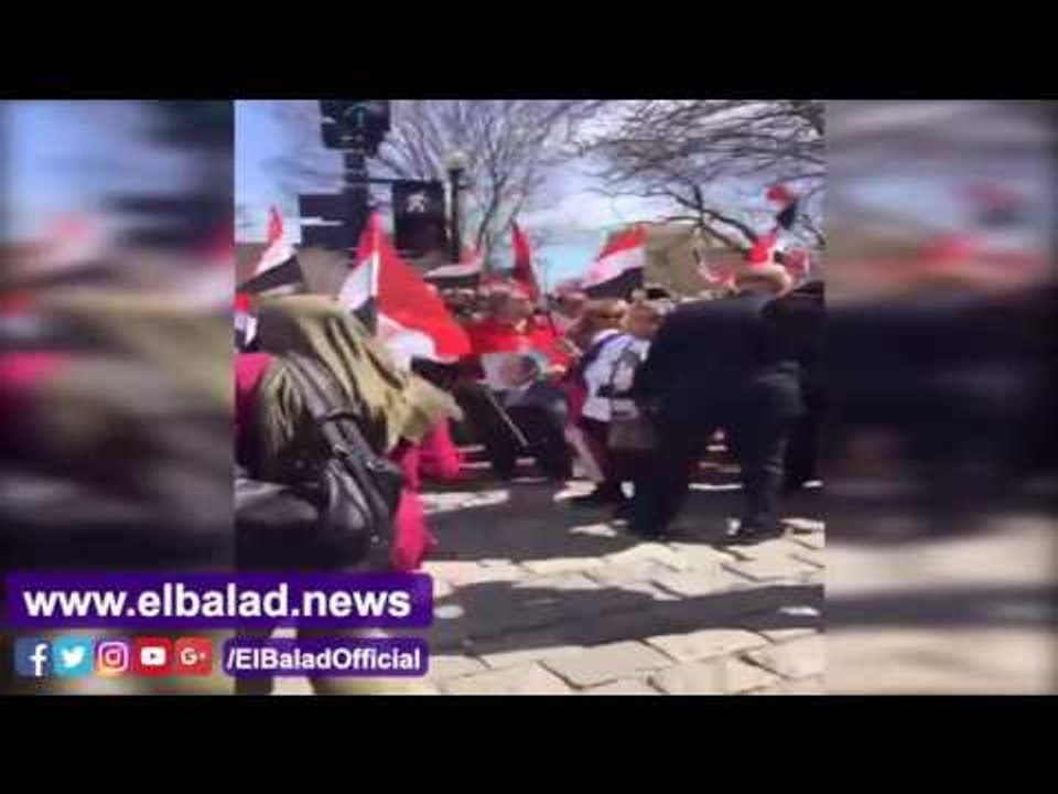صدى البلد | المصريون بأمريكا يوجهون رسالة للعالم خلال زيارة الرئيس لواشنطن
