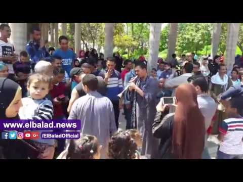 صدى البلد | طبل ومزمار بلدي في احتفالات شم النسيم بحديقة الأزهر